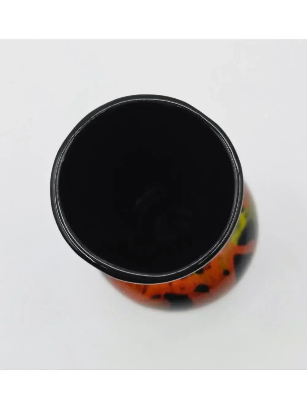 Vintage MCM California Originals Drip Glaze Vase Black Orange Green